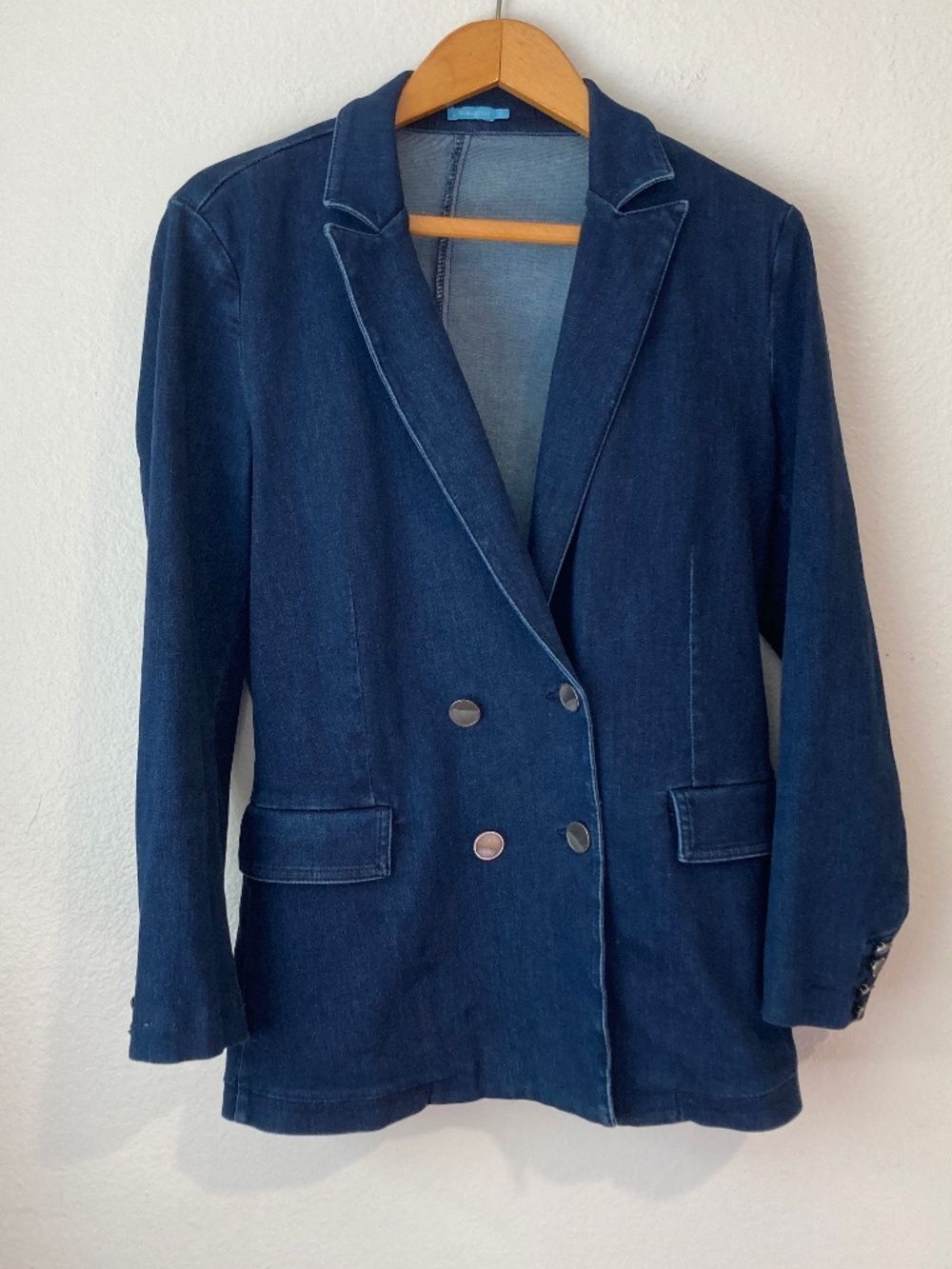 J. MCLAUGHLIN Ressie Stretch Denim Blazer Jacket Double Breasted Women's 10